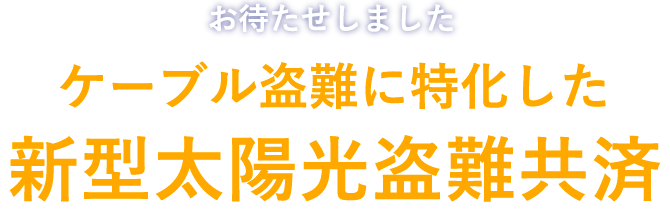 ケーブル盗難に特化した太陽光発電ケーブル盗難共済